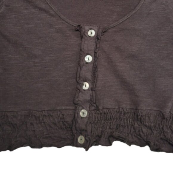 Grey Short Cotton Crop Top with Short Sleeve for Kids Teens Petite Women - XS/TP - Picture 4 of 10